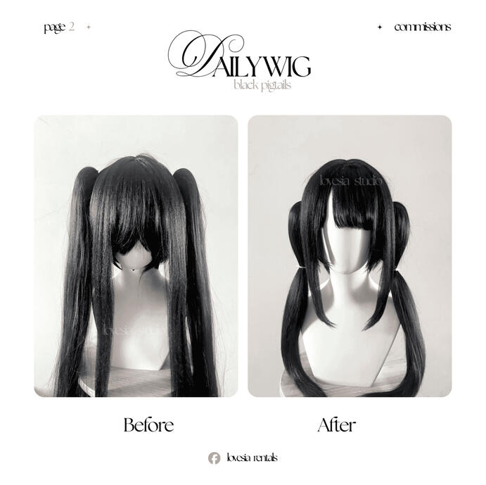 tier 2 — washed, crimped, detangled, trimmed, thinned, & fixed pigtails