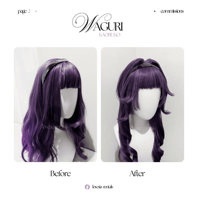 tier 2 (universal purple wig) — washed, crimped, detangled, trimming, & defined curls